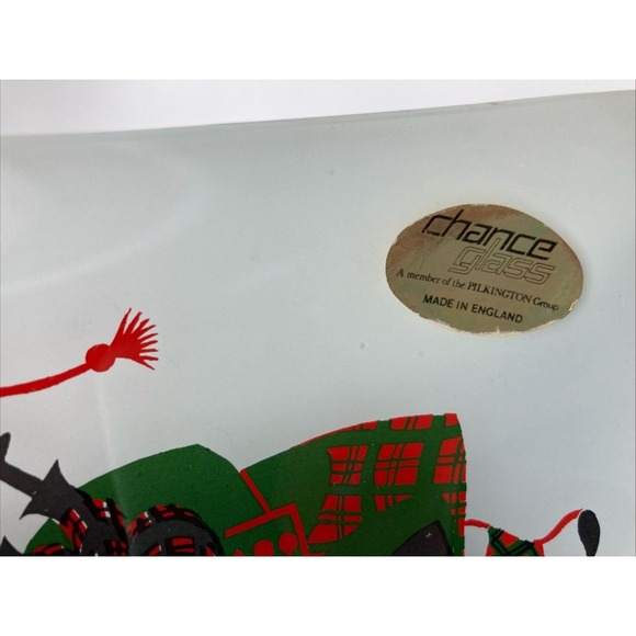 Vtg Kenneth Townsend Chance Glass Scottish Piper Trinket Dish England 1973 Small - Picture 2 of 5